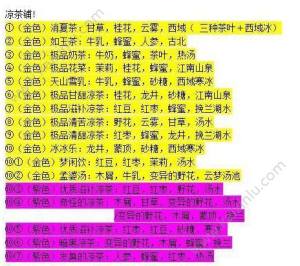 楚留香茶水配方怎么搭配？茶水调配/合成材料一览图片2