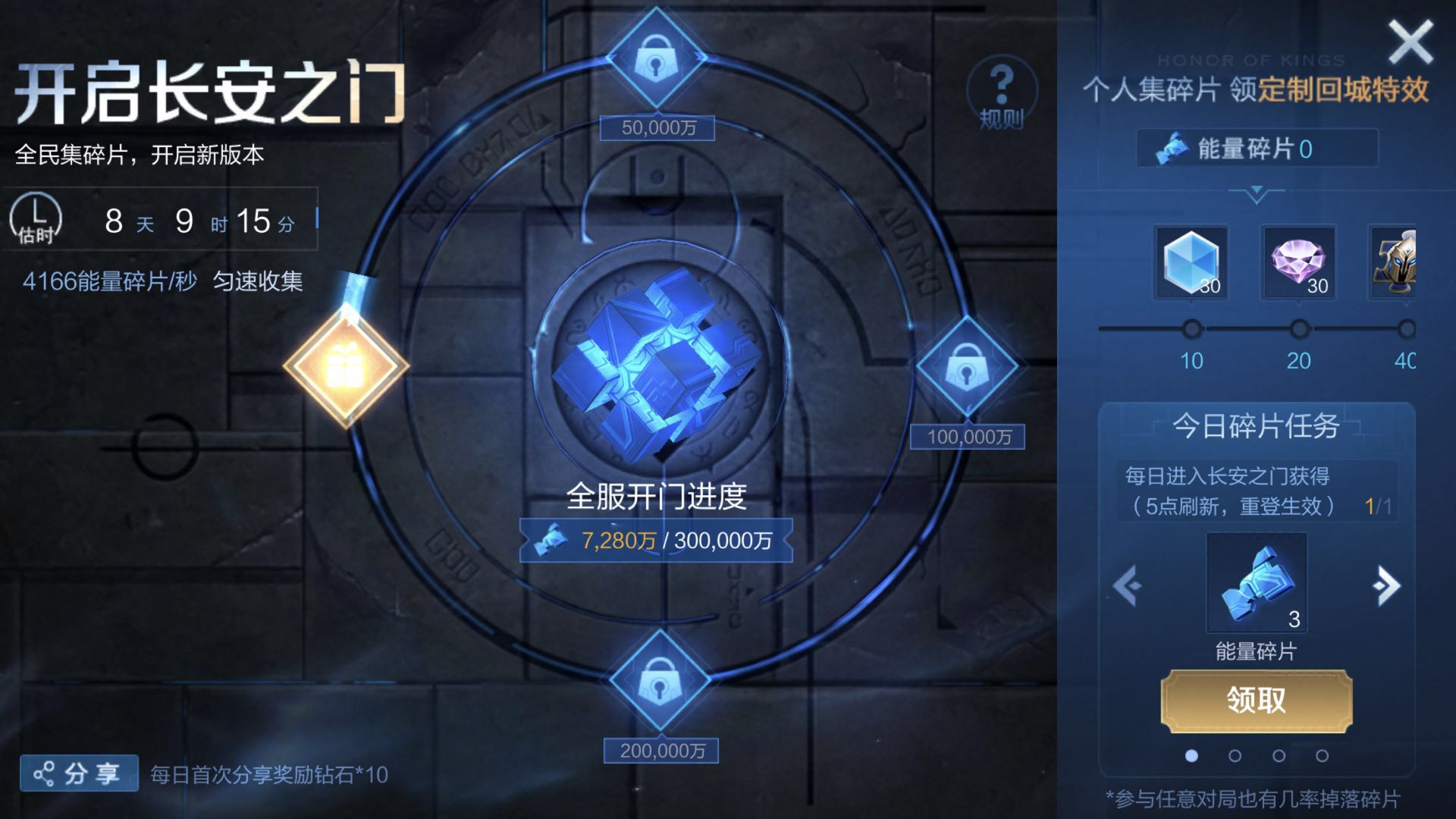 王者荣耀开启长安之门能量碎片怎么获得 长安之门能量碎片获取攻略分享[多图]